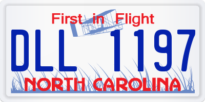 NC license plate DLL1197