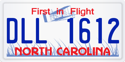 NC license plate DLL1612