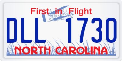 NC license plate DLL1730