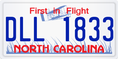 NC license plate DLL1833