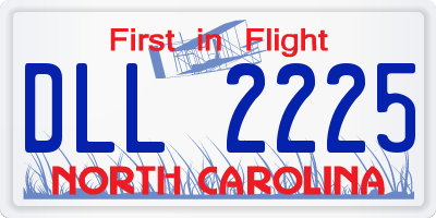 NC license plate DLL2225