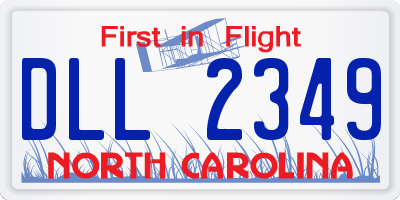 NC license plate DLL2349