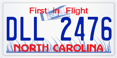 NC license plate DLL2476