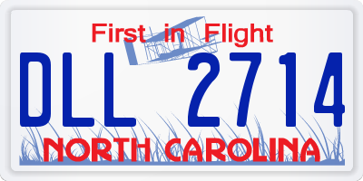NC license plate DLL2714