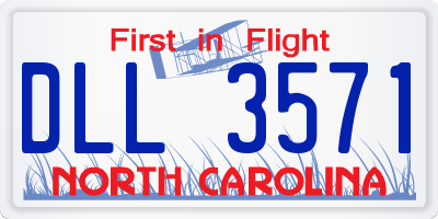 NC license plate DLL3571