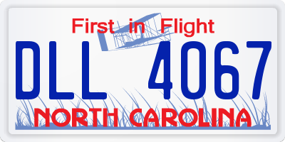 NC license plate DLL4067