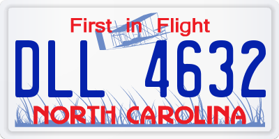 NC license plate DLL4632