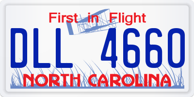 NC license plate DLL4660