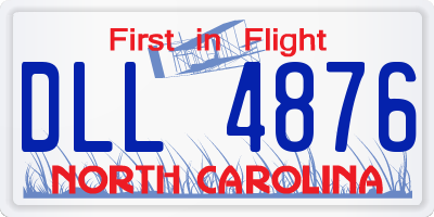 NC license plate DLL4876