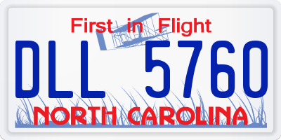 NC license plate DLL5760