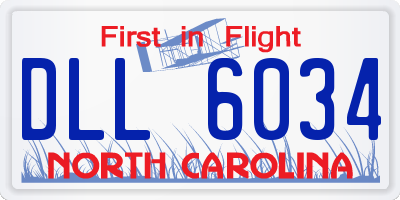 NC license plate DLL6034