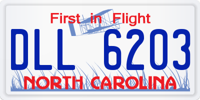 NC license plate DLL6203