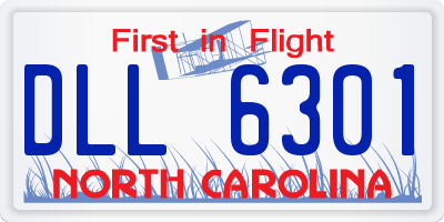 NC license plate DLL6301