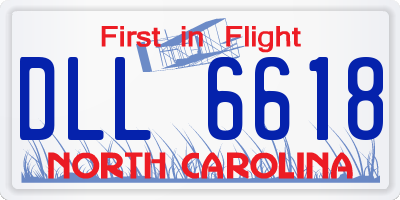 NC license plate DLL6618