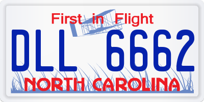 NC license plate DLL6662