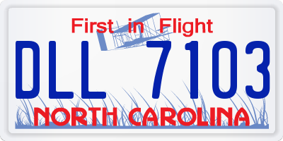 NC license plate DLL7103