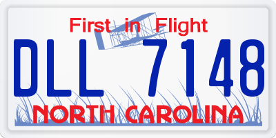 NC license plate DLL7148