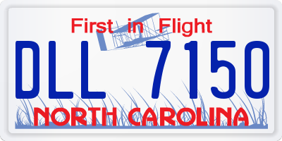 NC license plate DLL7150