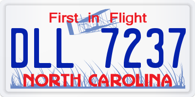 NC license plate DLL7237