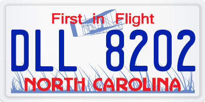 NC license plate DLL8202