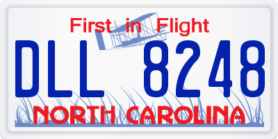 NC license plate DLL8248