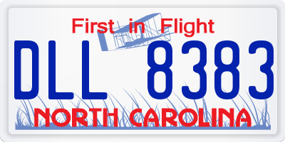 NC license plate DLL8383