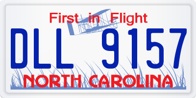 NC license plate DLL9157