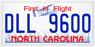 NC license plate DLL9600