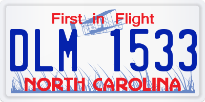 NC license plate DLM1533