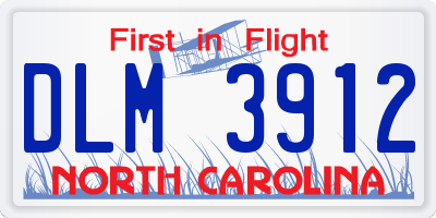 NC license plate DLM3912