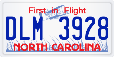 NC license plate DLM3928
