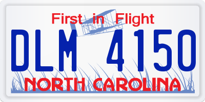 NC license plate DLM4150