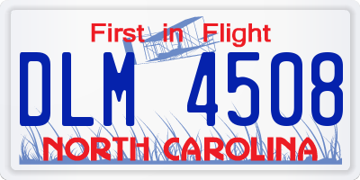 NC license plate DLM4508