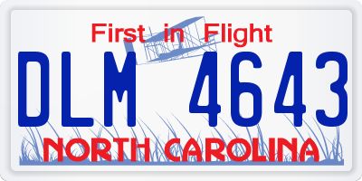 NC license plate DLM4643