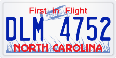 NC license plate DLM4752