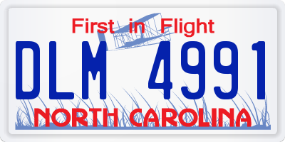 NC license plate DLM4991