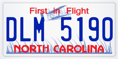 NC license plate DLM5190