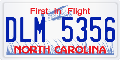NC license plate DLM5356