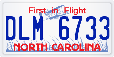NC license plate DLM6733