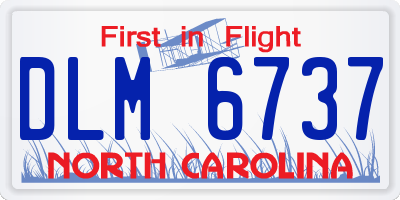 NC license plate DLM6737