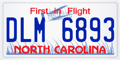 NC license plate DLM6893