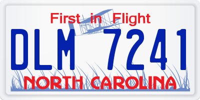 NC license plate DLM7241
