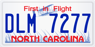NC license plate DLM7277
