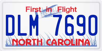 NC license plate DLM7690