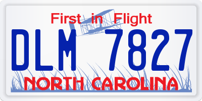 NC license plate DLM7827