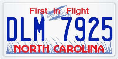 NC license plate DLM7925
