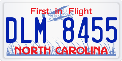 NC license plate DLM8455