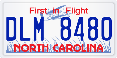 NC license plate DLM8480