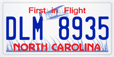 NC license plate DLM8935