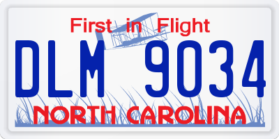NC license plate DLM9034